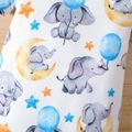 Baby Boy All Over Cartoon Elephant Print Short-sleeve Romper Multi-color