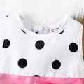 Baby Girl Satin Bowknot Design Polka Dots Sleeveless Tank Dress White