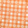 PAW Patrol Toddler Girl Dog Print Plaid Mesh Flutter-sleeve Tee Orange