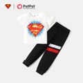 Superman 2-piece Kid Boy Casual Short-sleeve Tee and Elasticized Pants Set White