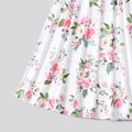 Family Matching Pink Sleeveless Splicing Floral Print Midi Dresses and Colorblock Short-sleeve Polo Shirts Sets Pink image 4