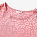 Pink Leopard Round Neck Drop Shoulder Cap Sleeve Tops for Mom and Me Pink