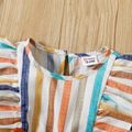 Toddler Girl Stripe Ruffled Bowknot Design Sleeveless Dress Multi-color image 3