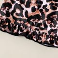 2pcs Baby Girl Leopard Spaghetti Strap Ruffle Two-Piece Swimsuit Multi-color image 3