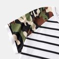 Family Matching Camouflage  Raglan Short-sleeve Striped T-shirts ColorBlock