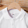 Kid Girl Solid Color Short-sleeve Pique Polo Dress White image 2