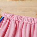 2-piece Kid Girl Unicorn Rainbow Letter Print White Hoodie Sweatshirt and Elasticized Skirt Set PinkyWhite