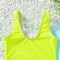 Baby Girl Letter Print Fluorescent Color Sleeveless One-Piece Swimsuit LUMINOUSYELLOW image 5