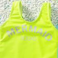 Baby Girl Letter Print Fluorescent Color Sleeveless One-Piece Swimsuit LUMINOUSYELLOW