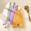 Baby Boy/Girl Button Design Solid Crepe Overalls Shorts Light Purple