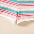 Toddler Girl Bowknot Design Stripe Cami Romper Jumpsuit Shorts Pink