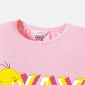 Looney Tunes Mommy and Me 100% Cotton Pink Graphic Short-sleeve T-shirts Pink
