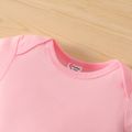 100% Cotton Baby Girl Ladybug and Letter Print Pink Short-sleeve Romper Light Pink