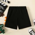 Toddler Boy  Animal Dinosaur Print Spike Design Elasticized Black Shorts Black