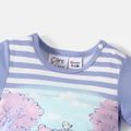 Care Bears Baby Boy Graphic Striped Splicing Short-sleeve Zip/Snap Jumpsuit COLOREDSTRIPES