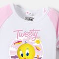 Looney Tunes Toddler Boy/Girl Letter Animal Print Striped Short-sleeve Cotton Tee Pink