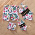 Look de família Plantas e flores tropicais Conjuntos de roupa para a família Fato de banho Branco image 2