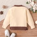 Baby Boy/Girl Long-sleeve Button Front Contrast Color Knitted Cardigan Sweater Apricot
