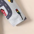 Baby Boy All Over City Vehicle Digital Print Long-sleeve Romper Grey
