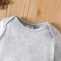 Christmas Baby Boy 95% Cotton Long-sleeve Xmas Hat & Letter Print Grey Jumpsuit Light Grey image 3