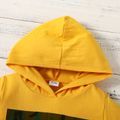 2pcs Toddler Boy Trendy Letter Camouflage Print Hooded Tee and Pants Set Yellow