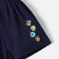 PAW Patrol 2pcs Toddler Boy Striped Pocket Design Lapel Collar Shirt and Elasticized 100% Cotton Shorts Set Grey image 5