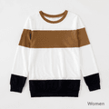 Color Block Splice Long-sleeve Matching Pullovers Tops Color block