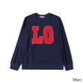 Letter and Love Heart Pattern Family Matching Long-sleeve Sweatshirts ColorBlock