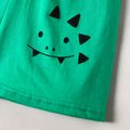 2-piece Kid Boy 100% Cotton Animal Print Tank Top and Elasticized Shorts Set Green
