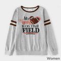 Love Heart and Letter Print Grey Family Matching Long-sleeve Pullover Sweatshirts Grey