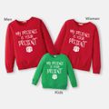 Christmas Present Box and Letter Print Family Matching Long-sleeve Sweatshirts Multi-color