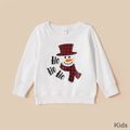Christmas Snowman Print Cotton Long-sleeve Family Matching Sweatshirts White