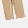 100% Cotton Crepe Khaki Casual Sleeveless Overalls Ankle-length Pants for Mom and Me Khaki