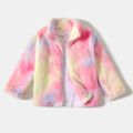 Multi-color Tie Dye Stand Collar Long-sleeve Double-sided Fleece Jacket for Mom and Me Colorful
