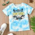 Kid Boy Letter Animal Short-sleeve T-shirt Azure