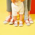 Family Matching Solid Classic Lace Up Front Canvas Shoes Pink