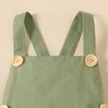 100% Cotton Baby Boy/Girl Button Design Green Sleeveless Romper Green