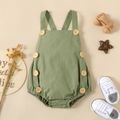 100% Cotton Baby Boy/Girl Button Design Green Sleeveless Romper Green