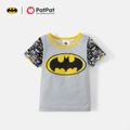 Batman Family Matching Graphic Grey Splicing Short-sleeve T-shirts Grey