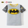 Batman-Familie, die grafische graue Spleißkurzhülsen-T-Shirts zusammenbringt grau