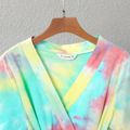 Mommy and Me Colorful Tie Dye Short-sleeve Cotton Robe and Swaddle Set Colorful