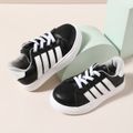 Toddler / Kid Contrast Striped Lace-up Non-slip Sneakers Black