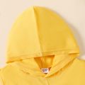 Kid Boy Casual Face Graphic Print Hooded Tank Top Yellow image 3