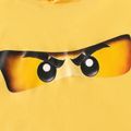 Kid Boy Casual Face Graphic Print Hooded Tank Top Yellow image 4