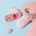 Baby / Toddler Two Tone Letter Graphic Non-slip Grip Socks Pink image 1