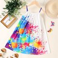 Kid Girl Painting/Butterfly Print Cami Dress White image 2