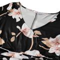 أنيقة الأزهار المطبوعة قصيرة الأكمام فستان ماكسي الأمومة أسود image 5