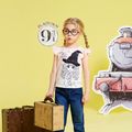Harry Potter Toddler Girl Figure Letter Stars Print Gradient Color Flutter-sleeve Tee Ombre