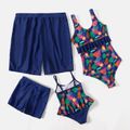 PAW Patrol Family Matching Allover Palm Leaf Print One-piece Swimsuit and Graphic Swim Trunks Tibetanblue image 2