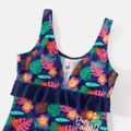 PAW Patrol Family Matching Allover Palm Leaf Print One-piece Swimsuit and Graphic Swim Trunks Tibetanblue image 4